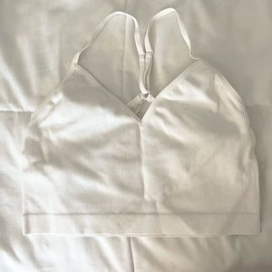 white laced bralette